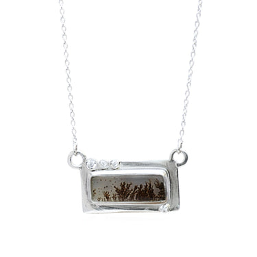Silver Agate Slice Necklace