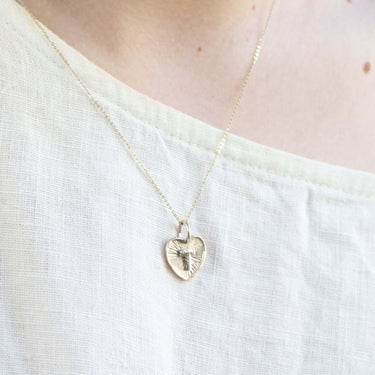 Heart Initial Necklace Silver