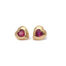Heart Ruby Stud Earrings