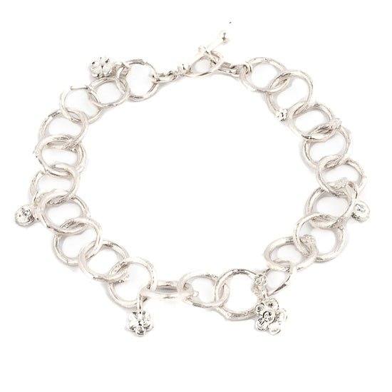 Silver Organic Interlocking Circles Bracelet