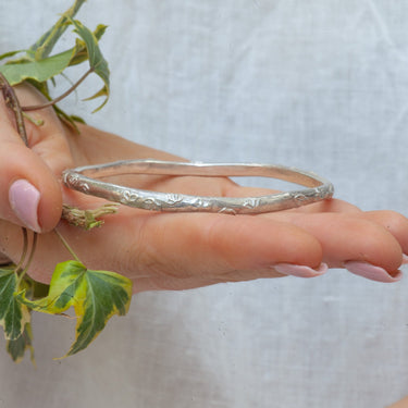silver leaf bracelet  