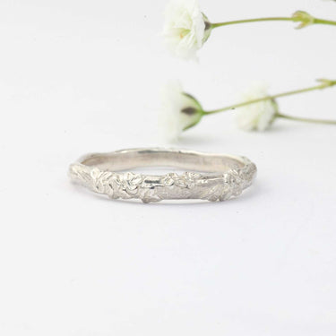 Silver Leaf Ring Band 