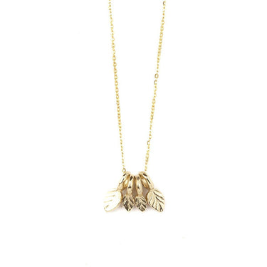 Dainty Leaf Charm Necklace - 9ct Gold