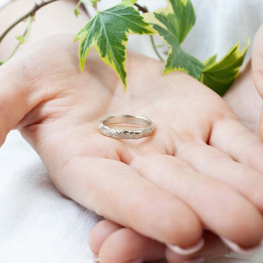 ivy leaf ring white gold ring band