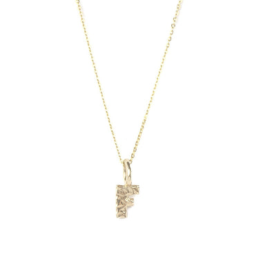 9ct Gold Letter Necklace with gold chain by Amulette Jewellery