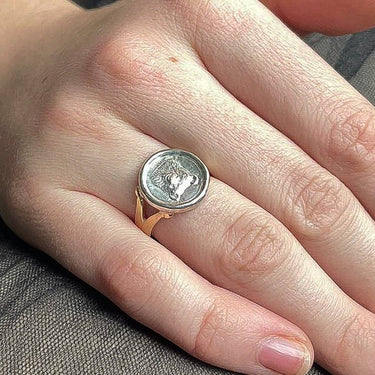 large silver signet ring 