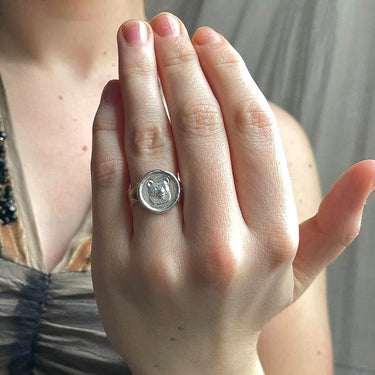 Bear silver ring 