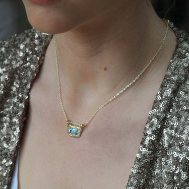 Gold Amulet Necklace With Baguette Amulette Jewellery