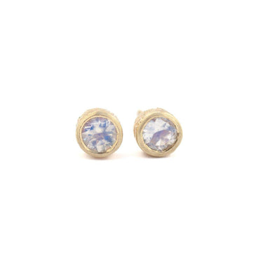9ct gold moonstone stud earrings