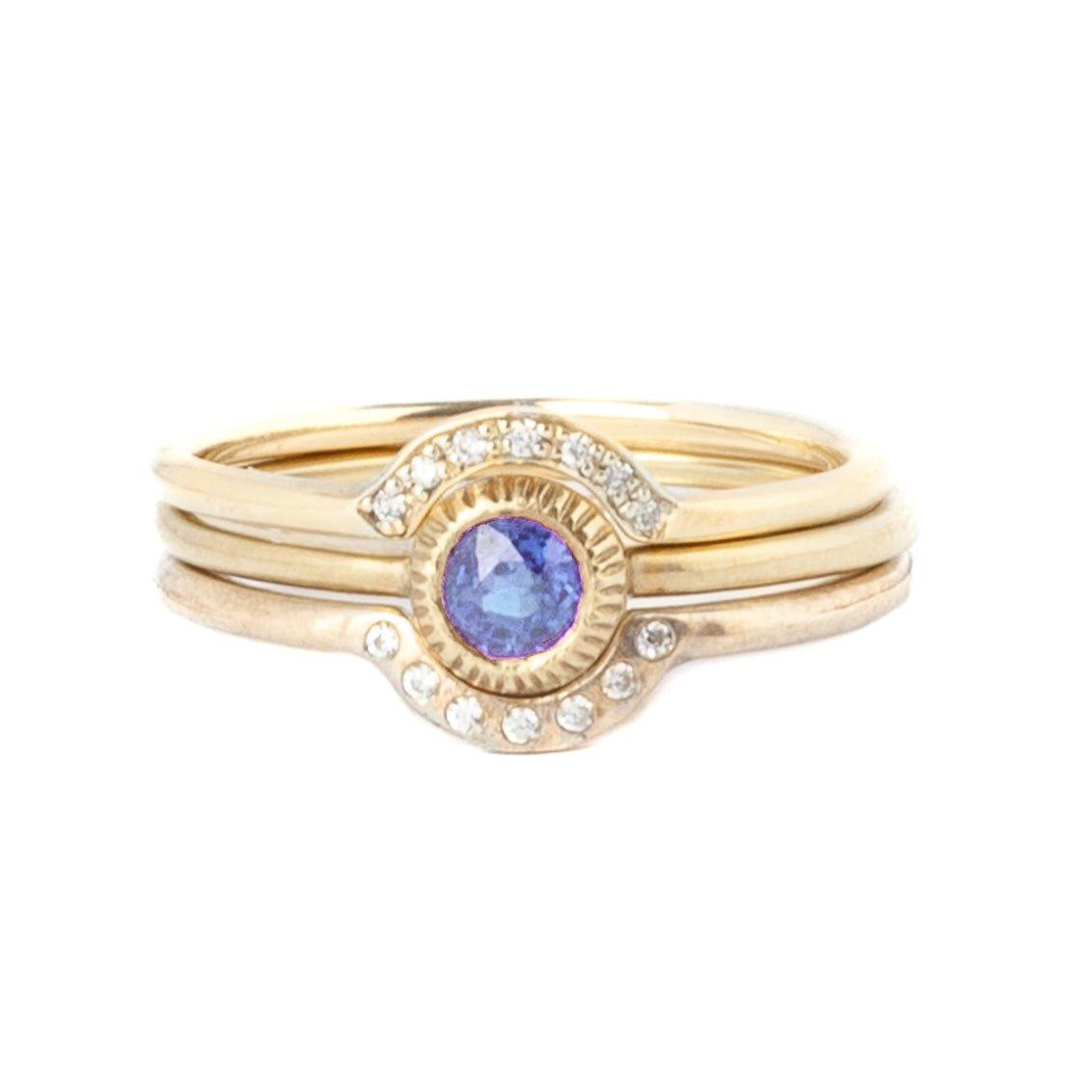 Solitaire Sapphire Stacking Rings