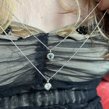 Real aquamarine heart pendant Amulette Jewellery