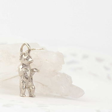 standing bear charm sterling silver