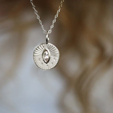 Moonstone Silver Eclipse Necklace