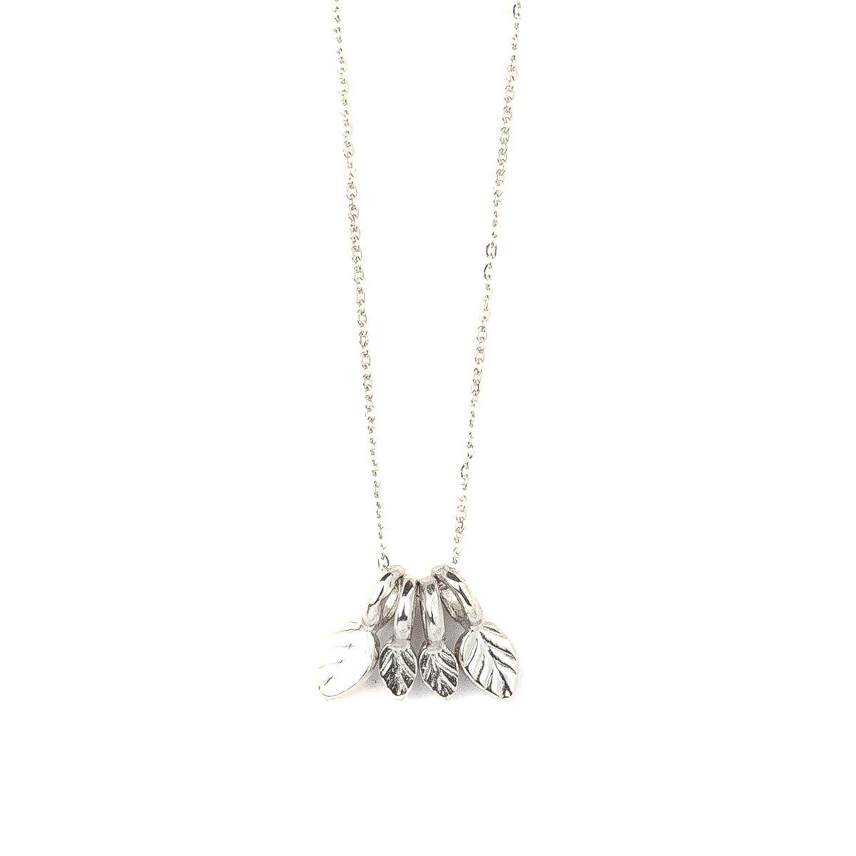 Dainty Silver Leaves Necklace 