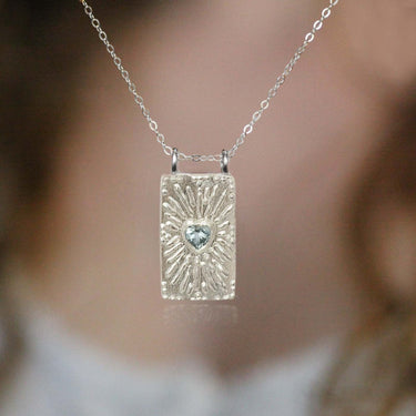 rectangle silver pendant