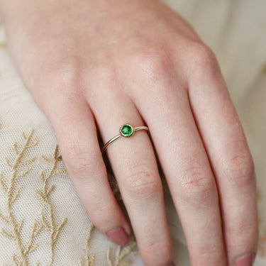 Emerald Solitaire Gold Ring handmade in the UK