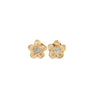 Solid Gold and Diamond Cherry Blossom Earrings, 18ct Gold