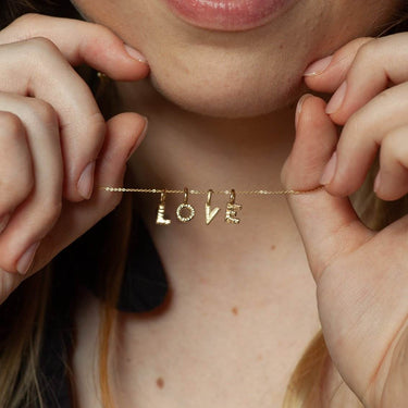 Personalized Heart Disc & 2 Letter Necklace in 14k Gold
