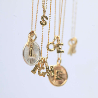 Solid Gold Letter Personalised Necklace 9ct Gold