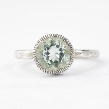 Solitaire Green Amethyst Ring