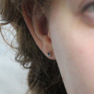 natural blue sapphire stud earrings
