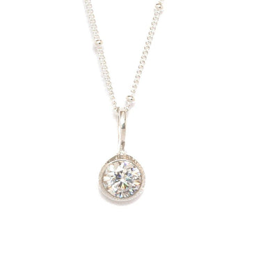 Topaz Silver Solitaire Necklace