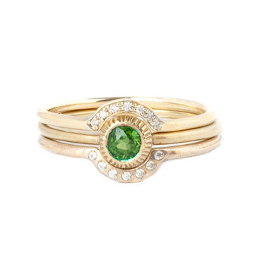 Stacking emerald engagement ring