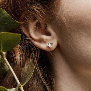 Sterling Silver Ivy Leaf Stud Earrings