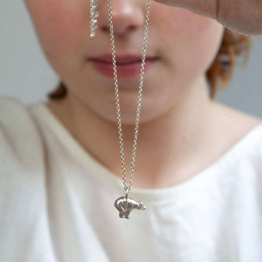 silver bear necklace 