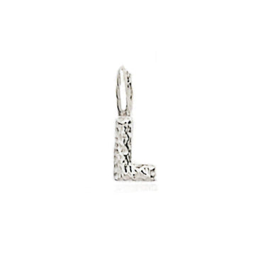 Textured Silver Letter Charm