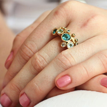 Kiva Store | Colorful 18k Gold-Plated Multi-Stone Ring Crafted in India -  Colorful Fantasy