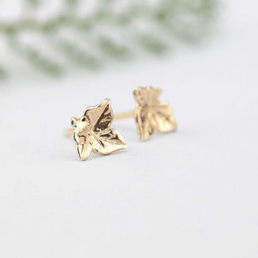 Leaf Stud Earrings Gold