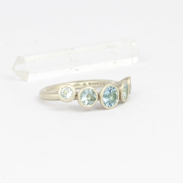 White Gold Aquamarine Engagement Ring