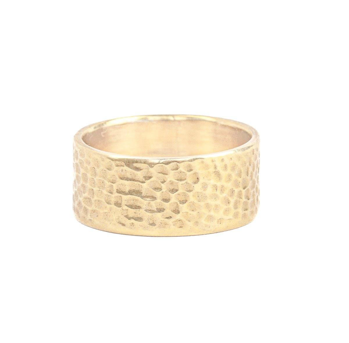 Hammered Wide Ring Gold 