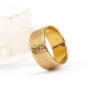Hammered Wide Ring Gold 