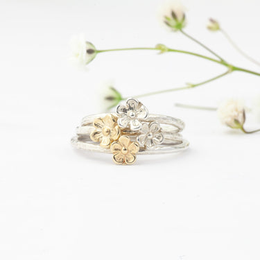Blossom Gold Flower Ring - Silver & Gold