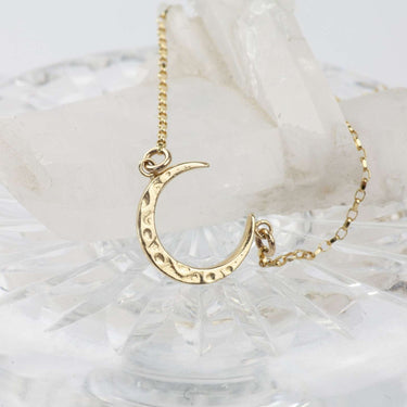 Recycled gold necklace with moon charm